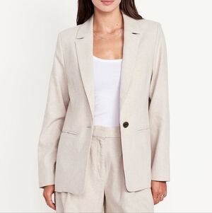 3X • Old Navy • Taylor Fitted Linen-Blend Suit Blazer